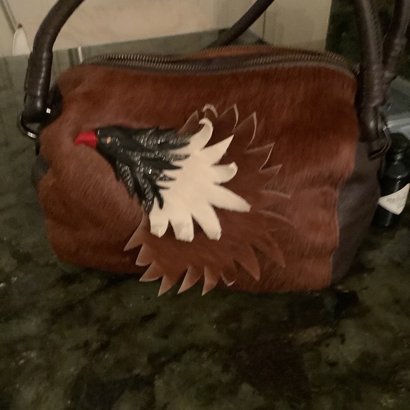 Alla leather art Handbags - Alla Klingman leather arts 10x6x6 bag with fur and leather